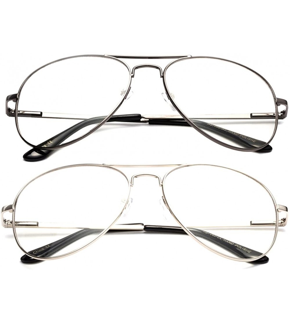 Aviator Clear Aviator Fun Costume Eye Glasses Classic Vintage Fun Props Clear Lenses Frames - C5185QEDL78 $22.88