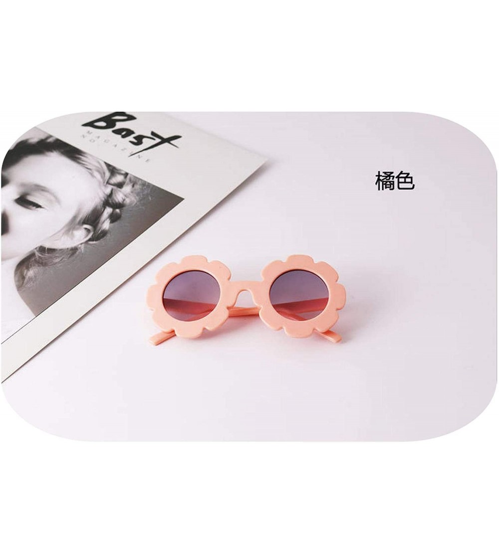 Oversized Hot Sun Flower Round Cute Kids Sunglasses UV400 Boy Girl Lovely Baby Glasses Children Oculos De Sol N554 - Orange -...