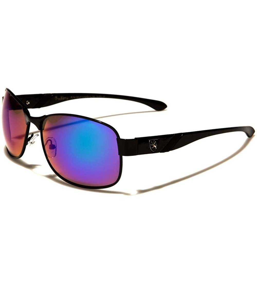 Rectangular Modern Elegant Men Hot Celebrity Mirrored Lens Rectangle Sunglasses (Black/Green) - CZ188W6D3I5 $22.73