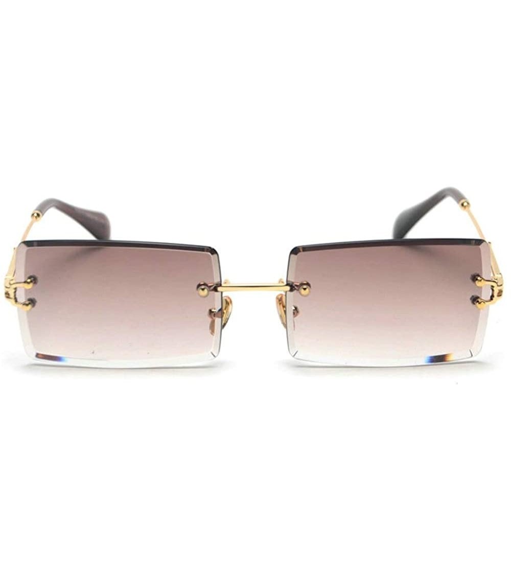 Rimless Rimless Sunglasses Summer Rectangular glasses - CU197MKOREY $53.11