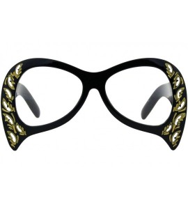 Oversized Masquerade Mask Style Sunglasses Unique Upside Down Fashion UV 400 - Black (Clear) - CU18IEG6EAQ $21.18