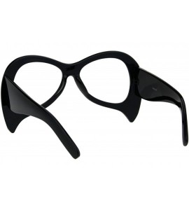 Oversized Masquerade Mask Style Sunglasses Unique Upside Down Fashion UV 400 - Black (Clear) - CU18IEG6EAQ $21.18