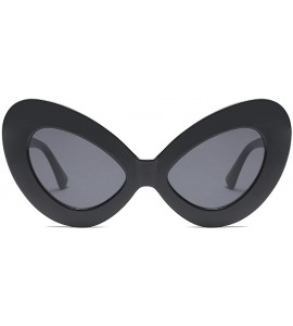 Cat Eye Oversized Cat Eye Sunglasses Women Sexy Retro Sun Glasses Accessories Summer - Full Black - CH18D84TWC0 $20.21