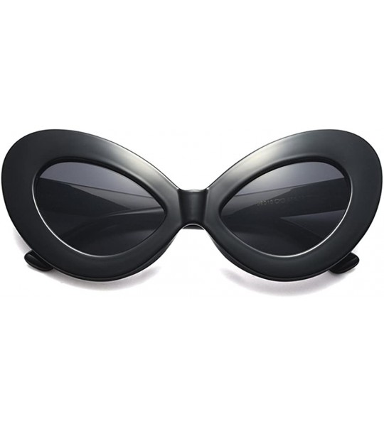 Cat Eye Oversized Cat Eye Sunglasses Women Sexy Retro Sun Glasses Accessories Summer - Full Black - CH18D84TWC0 $20.21