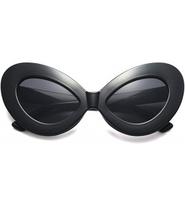 Cat Eye Oversized Cat Eye Sunglasses Women Sexy Retro Sun Glasses Accessories Summer - Full Black - CH18D84TWC0 $20.21