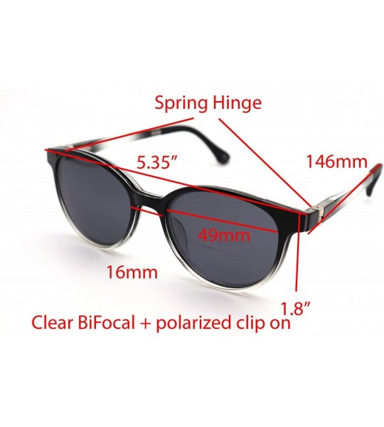 Wayfarer Clear Bifocal - Polarized Magnetic Clip on - Polarized Sunglasses New Arrived - CP18LM4CCK0 $50.13