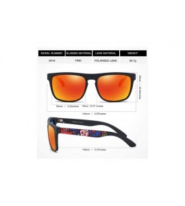 Sport Polarized Sports Sunglasses Unisex Retro Square for Men Women Driving Skateboard - Red - CS18M7TQ03T $21.09