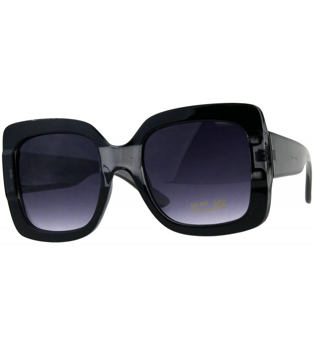 Square Womens Square Frame Sunglasses Oversized Fashion Shades UV 400 - Black - CB18CLC48CH $22.31