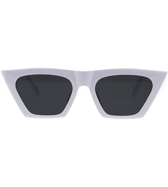 Cat Eye Womens Futuristic Squared Flat Top Cat Eye Goth Retro Mod Sunglasses - White Black - C018GEUCT3K $18.83