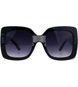 Square Womens Square Frame Sunglasses Oversized Fashion Shades UV 400 - Black - CB18CLC48CH $22.31