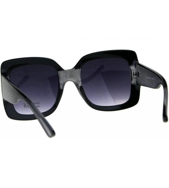 Square Womens Square Frame Sunglasses Oversized Fashion Shades UV 400 - Black - CB18CLC48CH $22.31