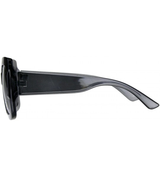 Square Womens Square Frame Sunglasses Oversized Fashion Shades UV 400 - Black - CB18CLC48CH $22.31