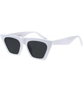 Cat Eye Womens Futuristic Squared Flat Top Cat Eye Goth Retro Mod Sunglasses - White Black - C018GEUCT3K $18.83