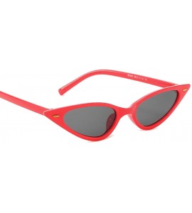 Oversized Retro Triangle Cat Eye Sunglasses for Unisex PC AC UV 400 Protection Sunglasses - Red Grey - CE18SZUI6EU $28.75