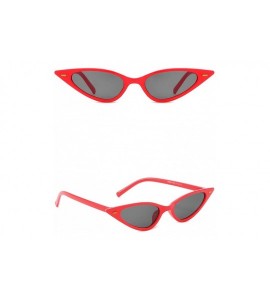 Oversized Retro Triangle Cat Eye Sunglasses for Unisex PC AC UV 400 Protection Sunglasses - Red Grey - CE18SZUI6EU $28.75