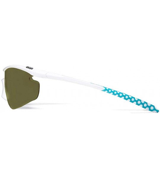 Sport Zeta White Tennis Sunglasses with ZEISS P310 Green Tri-flection Lenses - C118KMWDYRG $32.63