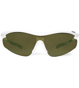 Sport Zeta White Tennis Sunglasses with ZEISS P310 Green Tri-flection Lenses - C118KMWDYRG $32.63