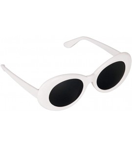 Goggle Novelty Oval Mod Thick Sunglasses Clout Goggles Sun Protection Unisex - White - CR18T9IOUHZ $14.79