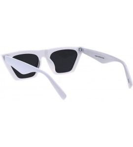 Cat Eye Womens Futuristic Squared Flat Top Cat Eye Goth Retro Mod Sunglasses - White Black - C018GEUCT3K $18.83