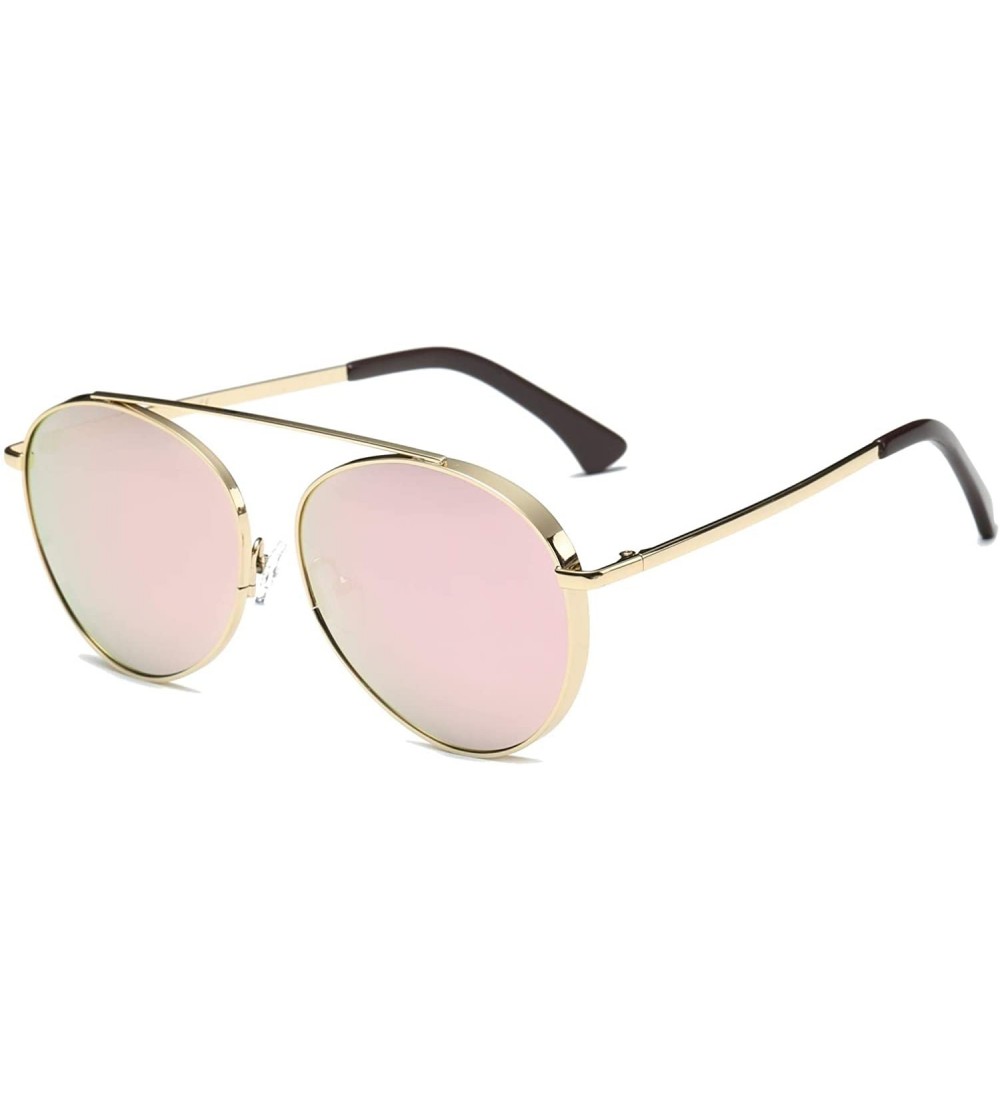 Aviator Classic Mirrored Aviator Sunglasses - Pink - C918WU9Q478 $38.87