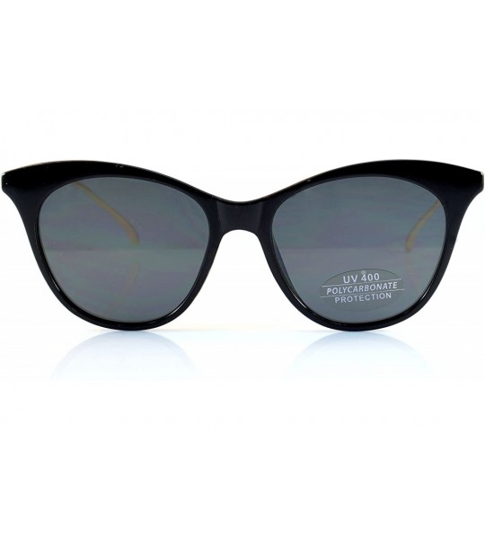 Cat Eye Classic Gradient/Smoke Flat Lens Cat-Eye Sunglasses A102 - Black/ Black Smoke - CV180K987UY $23.40