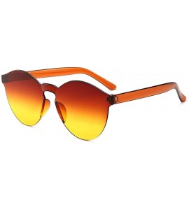 Round Unisex Fashion Candy Colors Round Outdoor Sunglasses Sunglasses - Orange Yellow - CO199S09AEY $30.06
