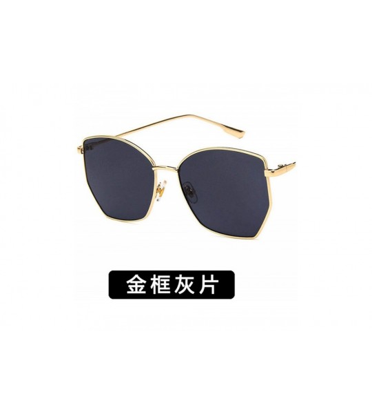 Rimless Women Sunglasses Retro Luxury Mirror Sun Glasses Yellow Vintage Metal Frame Butterfly Square - Gray - CG198ZTM95A $64.04