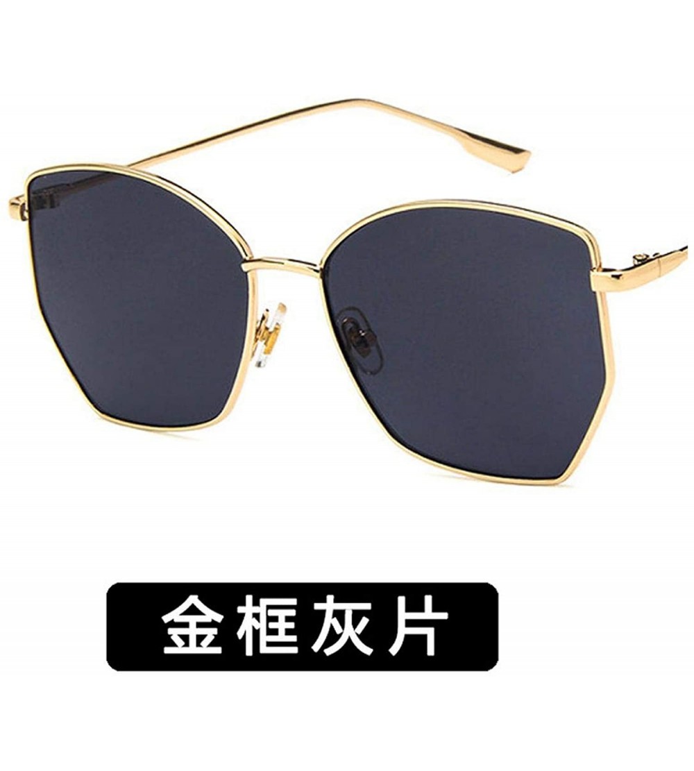 Rimless Women Sunglasses Retro Luxury Mirror Sun Glasses Yellow Vintage Metal Frame Butterfly Square - Gray - CG198ZTM95A $64.04