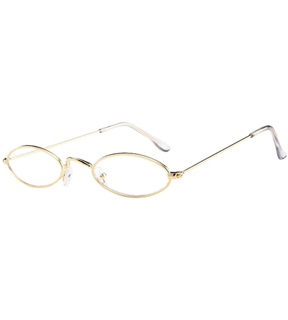 Rimless Fashion Mens Womens Retro Small Oval Sunglasses Metal Frame Shades Eyewear - B - CA18NNUC0X3 $17.19