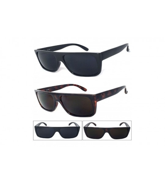 Square 2 Pairs Retro Square Frame Sunglasses Flat Top Super Dark Lens UV400 - Choose Frame Color - CU18GLTE90N $48.12