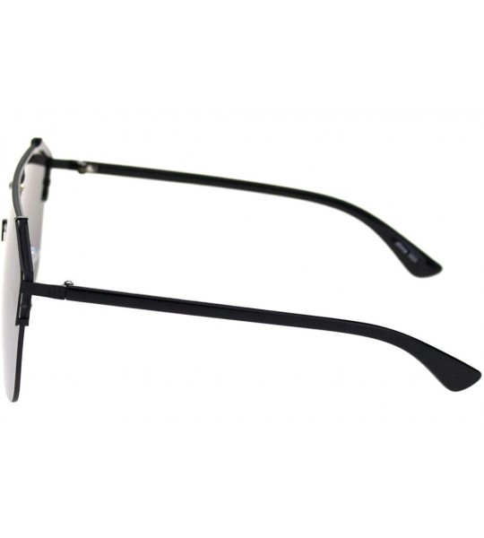 Shield Hip Hop Rimless Oversize Robotic Shield Baller Sunglasses - Black Silver Mirror - CD18S86GD8L $23.89