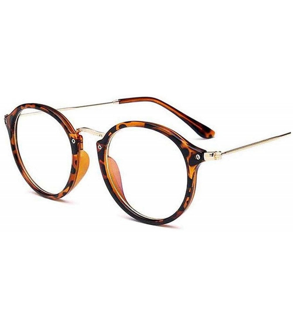 Round Cat Eye Glasses Men Women Metal Frame Eyewear Vintage Optics Eyeglasses Clear Lens Transparent Oculos De Sol - CI197Y6K...