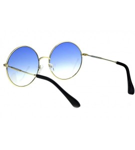 Round Classic Oversize JoplHippie Round Circle Lens Sunglasses - Gold Blue - CZ18GLADZE9 $23.16