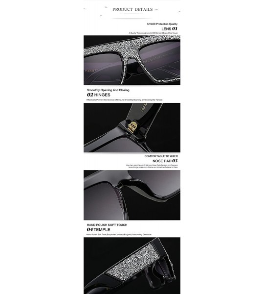 Semi-rimless Fashion Reinestone Sunglasses Women Brand Designer Vintage Men Crystal 997254Y - Silver Gray - CZ184XWG53G $24.73