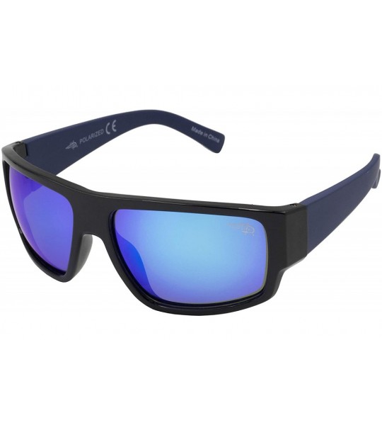 Wrap Men's Captiva Polarized Wrap Sunglasses - Black/Navy - C418MCLWZ4W $41.58