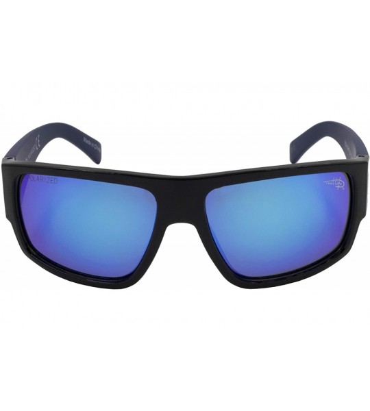 Wrap Men's Captiva Polarized Wrap Sunglasses - Black/Navy - C418MCLWZ4W $41.58