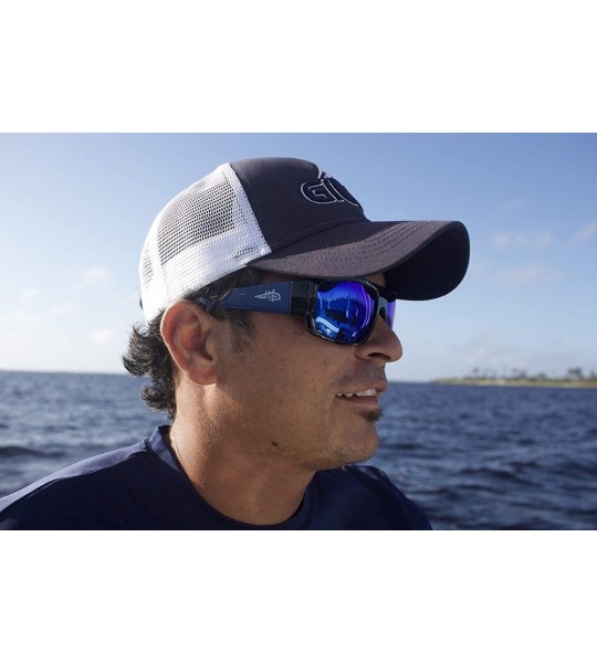 Wrap Men's Captiva Polarized Wrap Sunglasses - Black/Navy - C418MCLWZ4W $41.58