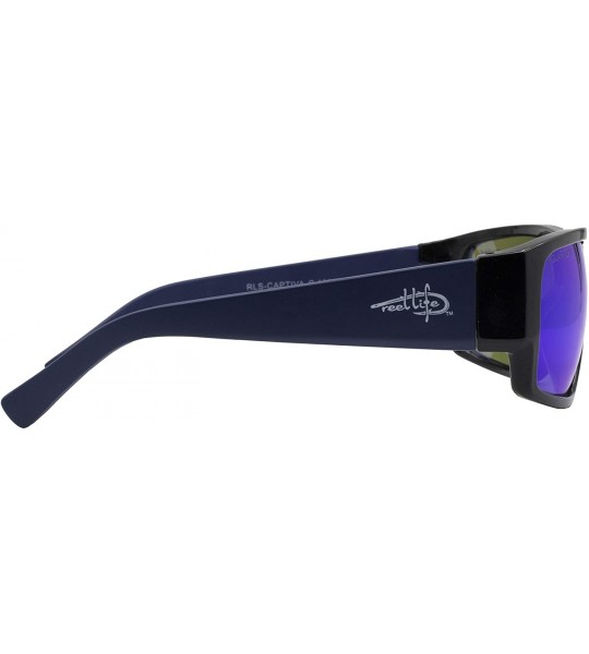 Wrap Men's Captiva Polarized Wrap Sunglasses - Black/Navy - C418MCLWZ4W $41.58