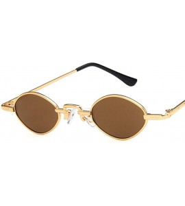 Oval Unisex Sunglasses Retro Red Drive Holiday Oval Non-Polarized UV400 - Gold Brown - CM18RKH29E7 $17.74