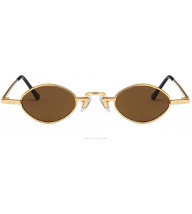 Oval Unisex Sunglasses Retro Red Drive Holiday Oval Non-Polarized UV400 - Gold Brown - CM18RKH29E7 $17.74