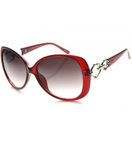 Butterfly Women's Oversize Metal Accent Temple Butterfly Sunglasses 52mm - Red-silver / Lavender - C5126OMW6FV $17.93