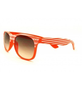 Square Stripe Design 80's Vintage Square Sunglasses - Orange - C511HXCHVX9 $20.34