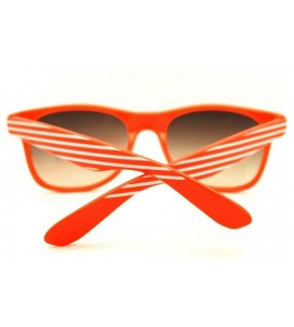 Square Stripe Design 80's Vintage Square Sunglasses - Orange - C511HXCHVX9 $20.34