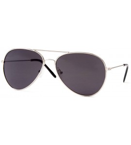 Aviator Silver Frame Black Lenses Aviator Sunglasses - CZ11CTIK2UL $18.57