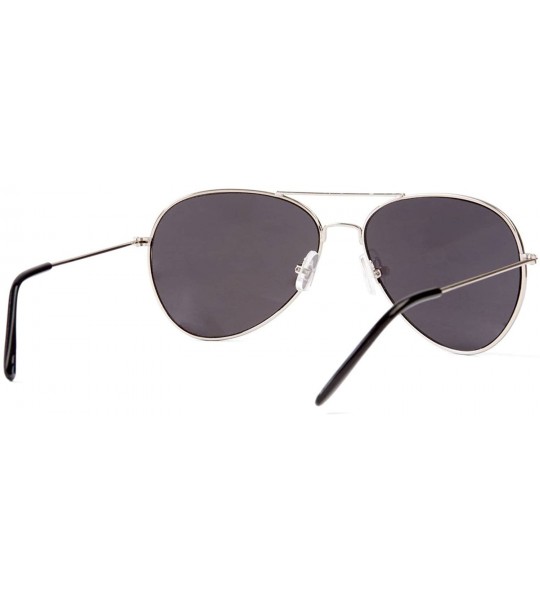 Aviator Silver Frame Black Lenses Aviator Sunglasses - CZ11CTIK2UL $18.57