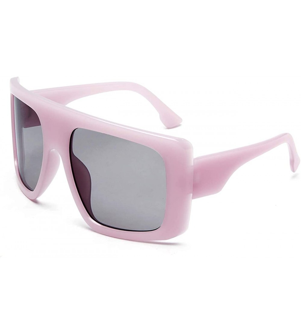 Oversized Fashion Oversized Square Sunglasses for Women Big Flat Top Shield Sunglasses - Purple - C418WM93XE8 $17.89