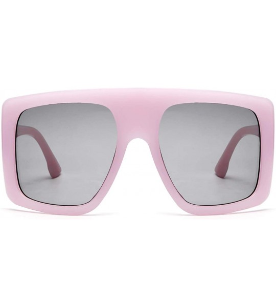 Oversized Fashion Oversized Square Sunglasses for Women Big Flat Top Shield Sunglasses - Purple - C418WM93XE8 $17.89