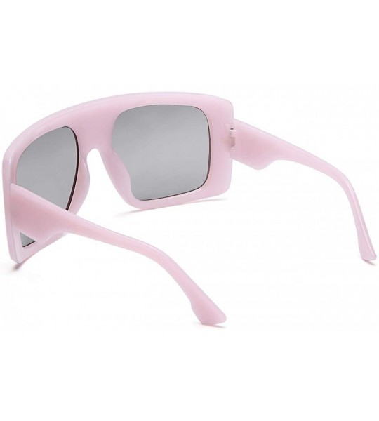 Oversized Fashion Oversized Square Sunglasses for Women Big Flat Top Shield Sunglasses - Purple - C418WM93XE8 $17.89