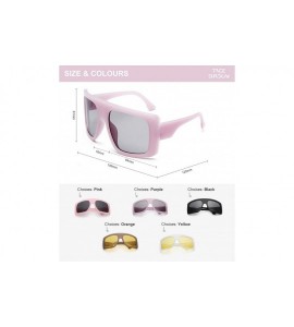 Oversized Fashion Oversized Square Sunglasses for Women Big Flat Top Shield Sunglasses - Purple - C418WM93XE8 $17.89