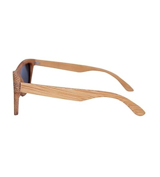 Square Wood Sunglasses for Men and Women - Bamboo Polarized Wooden Sunglasses - Coffee - CY18U3Y6GLN $27.47